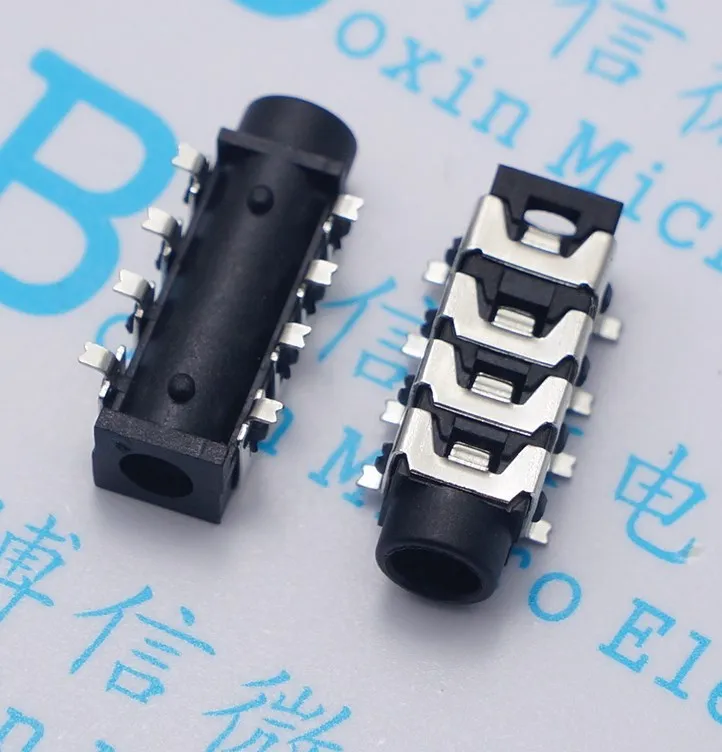 10Pcs Pj-313E 3.5Mm Aperture Eight-Foot Patch Headphone Socket Four Sections 3.5Mm Audio Socket