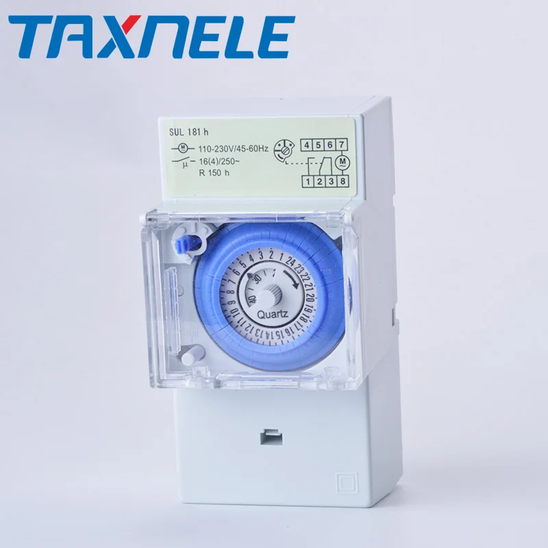 SUL181H Mechanical Timer 24 hours Time Switch Relay Electrical Programmable Timer 24 hour Din Rail Timer Switch