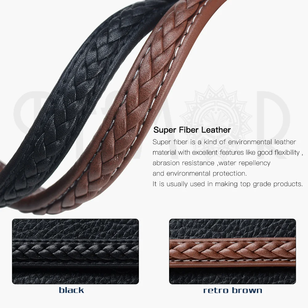 REAMOR Top Quality Super Fiber Weaved Leather Rope for Jewelry Making 12*6mm Water Repellency Cord For DIY Bracelets Accessories