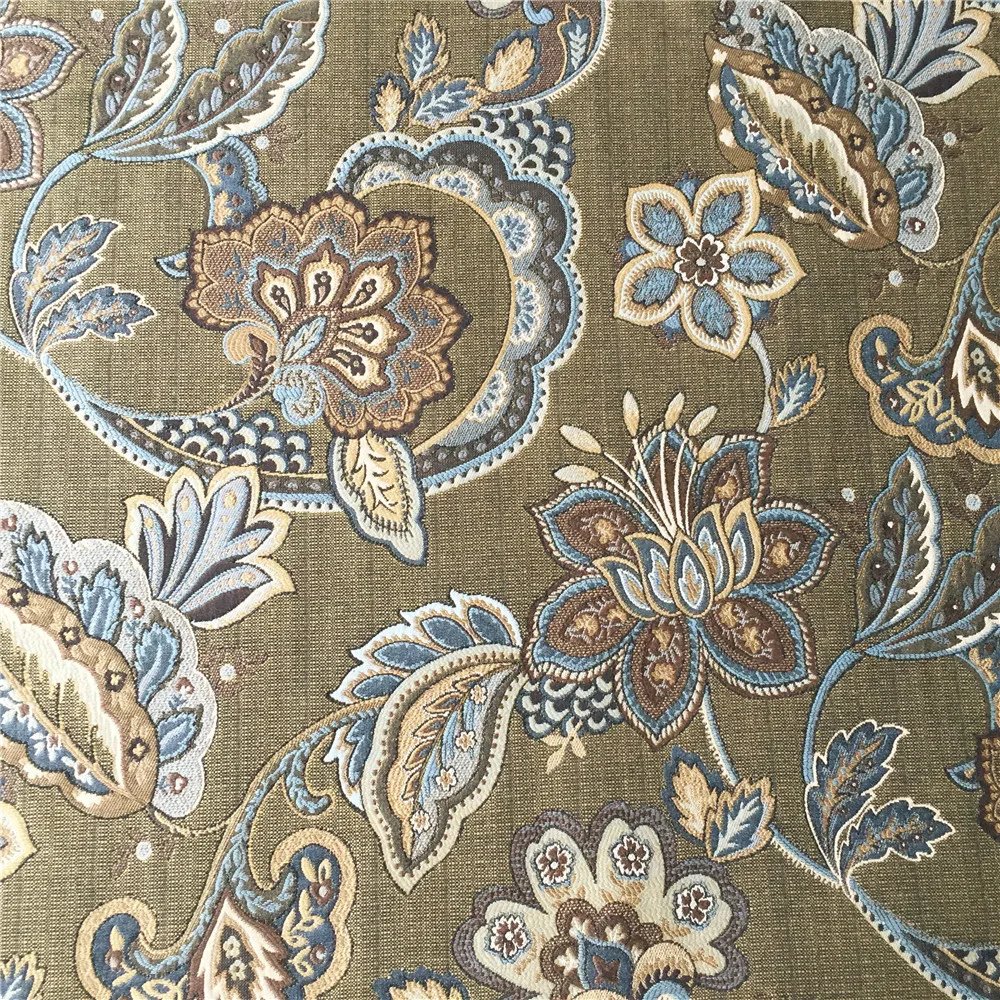 Classic American Style Paisley Jacquard Woven Interior Upholstery Sofa Furniture Fabrics 140cm Width Sell by meters