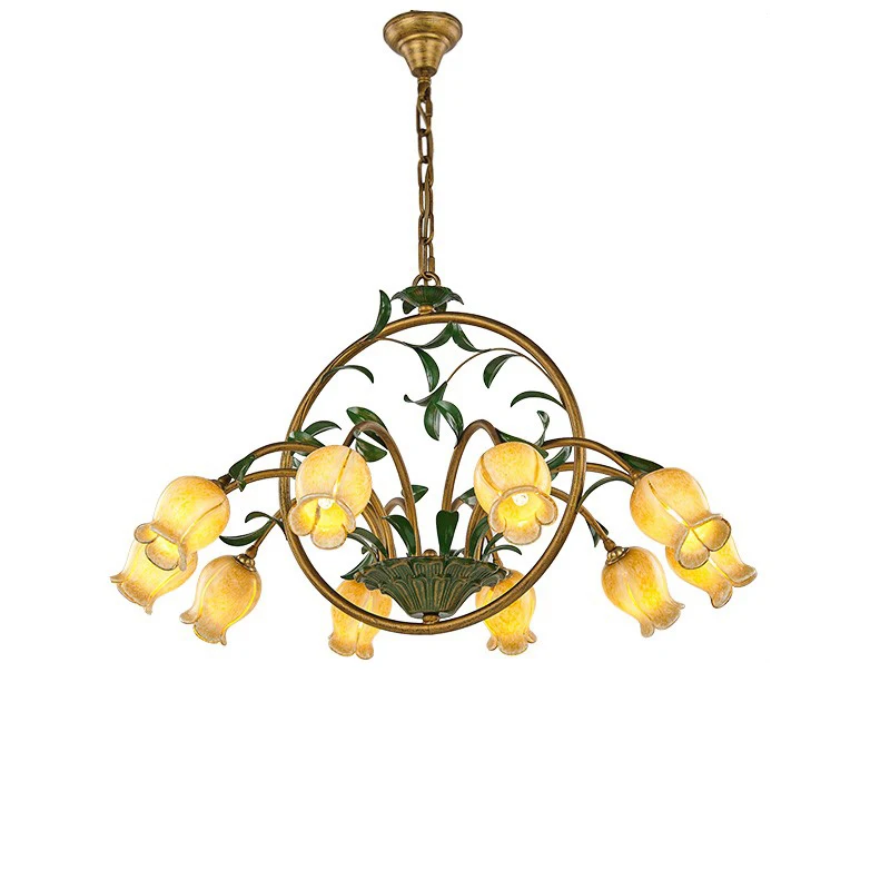 

Flower LED Chandelier Lighting Garden Chandelier Living Room Dining Room Decoration Chandelier Bedroom European Glass Chandelier