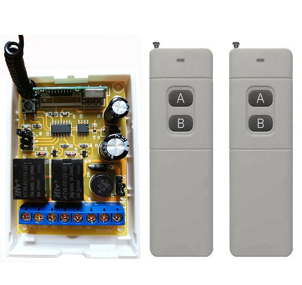 3000m Long Range Remote Control Switch DC12V DC24V 2CH Relay Switch Transmitter&Receiver light/lamp/window/Garage Doors shutters