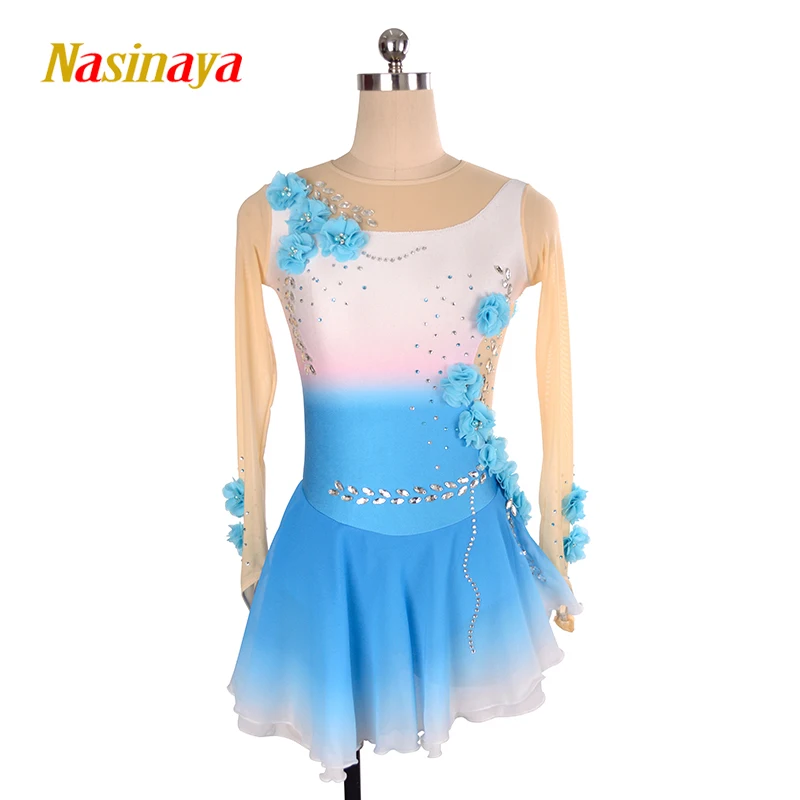 Ladies Adult Skating Dress Lyric Dance Dress Modern Contemporary Clothing Sequin Mesh