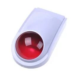 1 PCS 12VDC Wire Strobe Siren LED Lamp Inside Home Security Alarm Speaker Red Color Outdoor Waterproof For