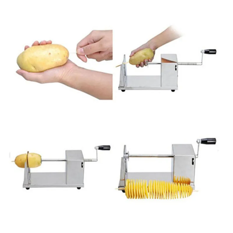 Manual tornado potato machine twisted sweet potato slicer spiral vegetable cutter french fry cutting tool