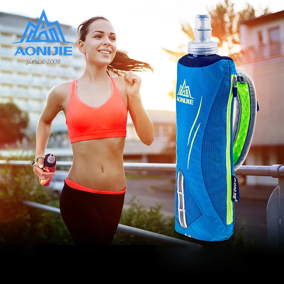 AONIJIE Waterpoof Hand-held Sport Kettle Pack Marathon Outdoor Running Phone Bag For 5.5 Inch 500mL Soft Water Flask