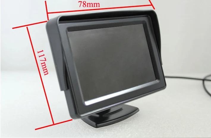 Auto Parking Assistance System 2 in 1 4.3 Digital TFT LCD Mirror Car Parking Monitor + 4LED CCD HD Car Rear view Camera