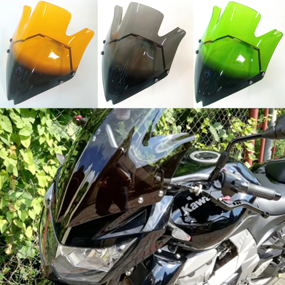 

Smoke Clear Motorcycle For Kawasaki Z750 Z 750 Z750R 2007-2012 MOTO Windshield Wind Deflectore Windscreens With Support