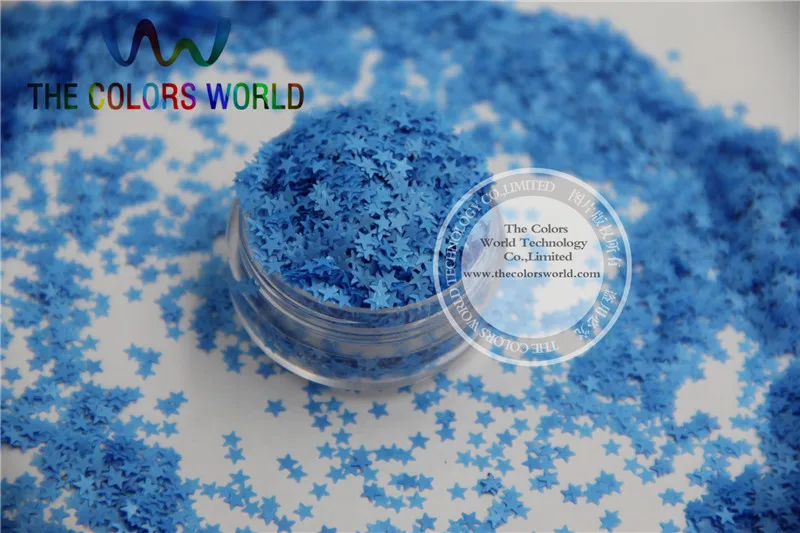 Solvent resistant Sparkles- Neon Blue Color Stars-shaped Glitter Confetti for Nail Polish and DIY decoration 1Pack =50g