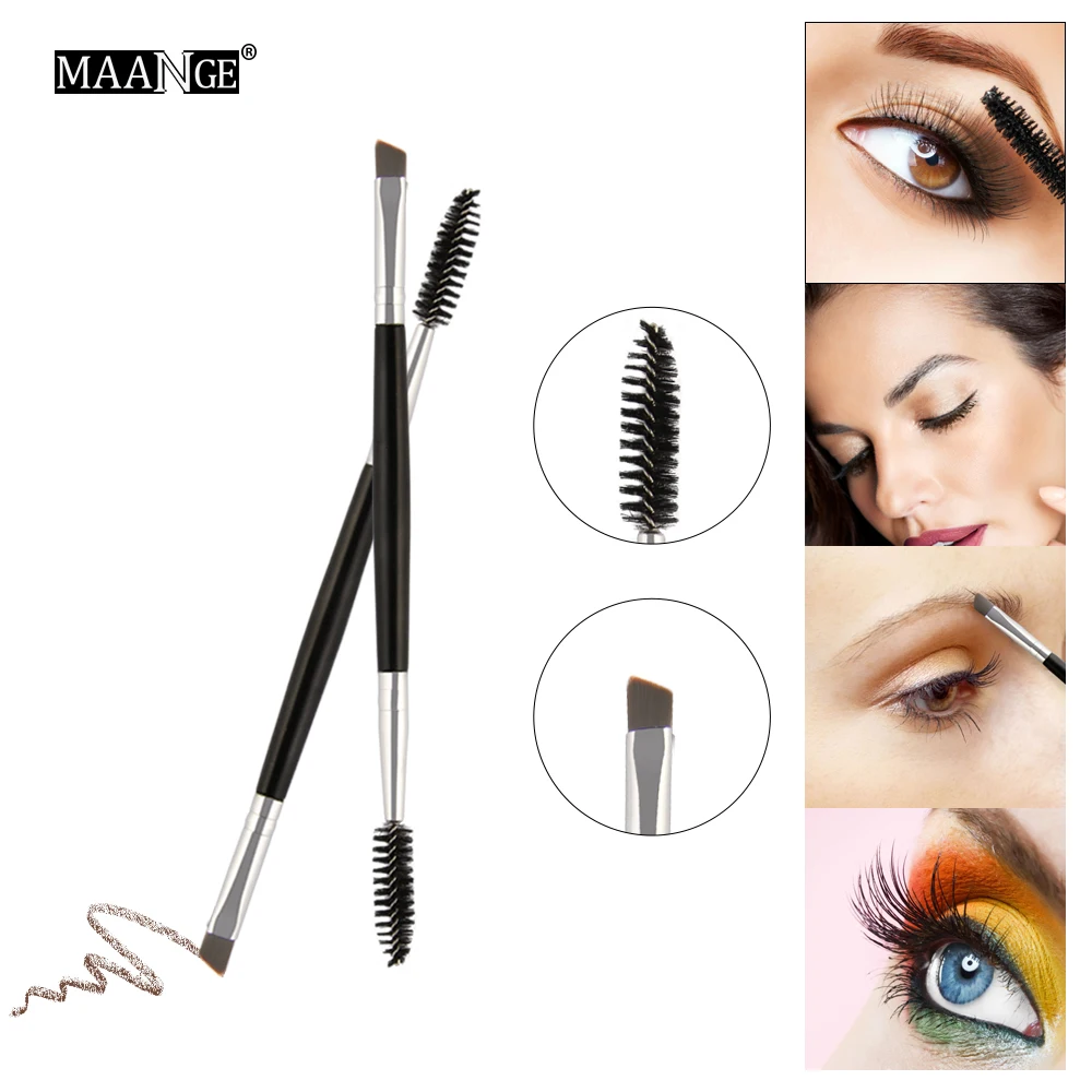 4Pcs Qualità Doppio Attacco Occhi di Spazzola di Trucco In Polvere Sopracciglio Del Ciglio Spazzole Eye Mascara Cosmetico di Bellezza Make Up Spazzola di capelli Pettine strumenti