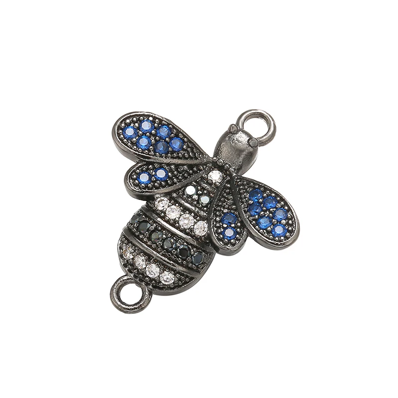 ZHUKOU 17x20mm Brass Bee Connectors for Women Necklace earrings bracelet Jewelry Accessories Findings Model: VS384