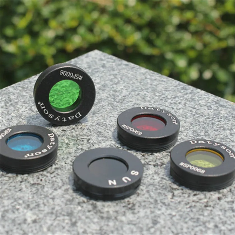 5PCS/Set Datyson 0.965 Inch Black Red Yellow Green Blue Astronomical Telescope Accessories Sun / Moon / Nebula Filter