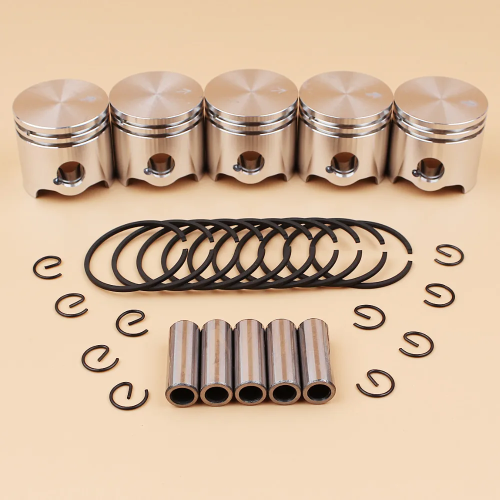 Pistão Pin Anéis Kit para Brushcutter, Grass Trimmer Peças de Reposição, Fit para STIHL, FS120, FS120R, FS300, BT121, FS 120, 300, 35mm, 5pcs por lote