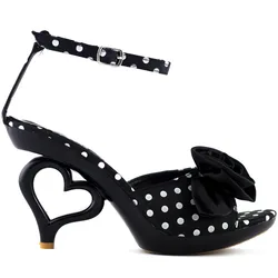 LF60803 New Ladies Polka Dots Bride EVE Heart Heel Sandals Shoes