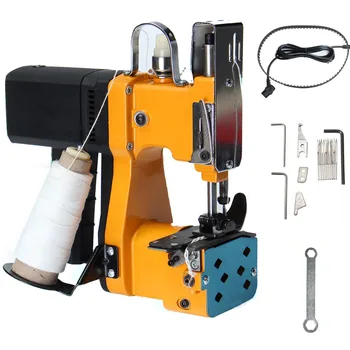 Electric woven bag closing machine sewing agricultural textile knitted bag sealing packing machine for Snakeskin sack closer tool