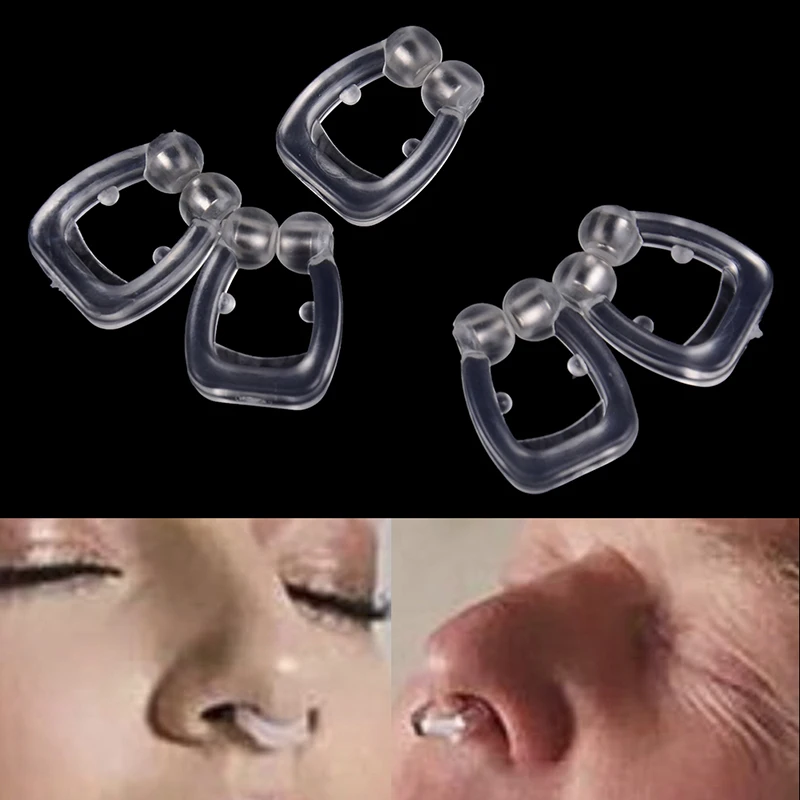 2021 Hot 5pcs/2pcs Silicone Magnetic Anti Snore Stop Snoring Nose Clip Sleep Tray Sleeping Aid Apnea Guard Night Device