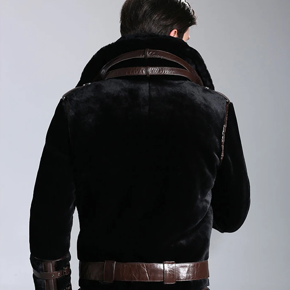 Men's B3 Flight Shearling Jacket Men's Motorcycle Coat Men's Winter Leather