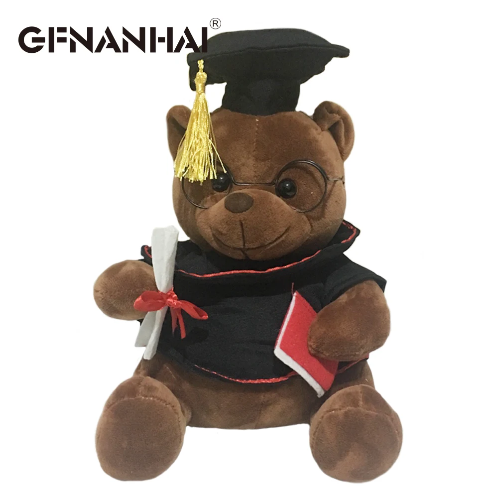 1pc 18cm kawaii Dr. Bear plush toy stuffed soft cute Teddy bear animal dolls Graduation bear for kids children birthday gift