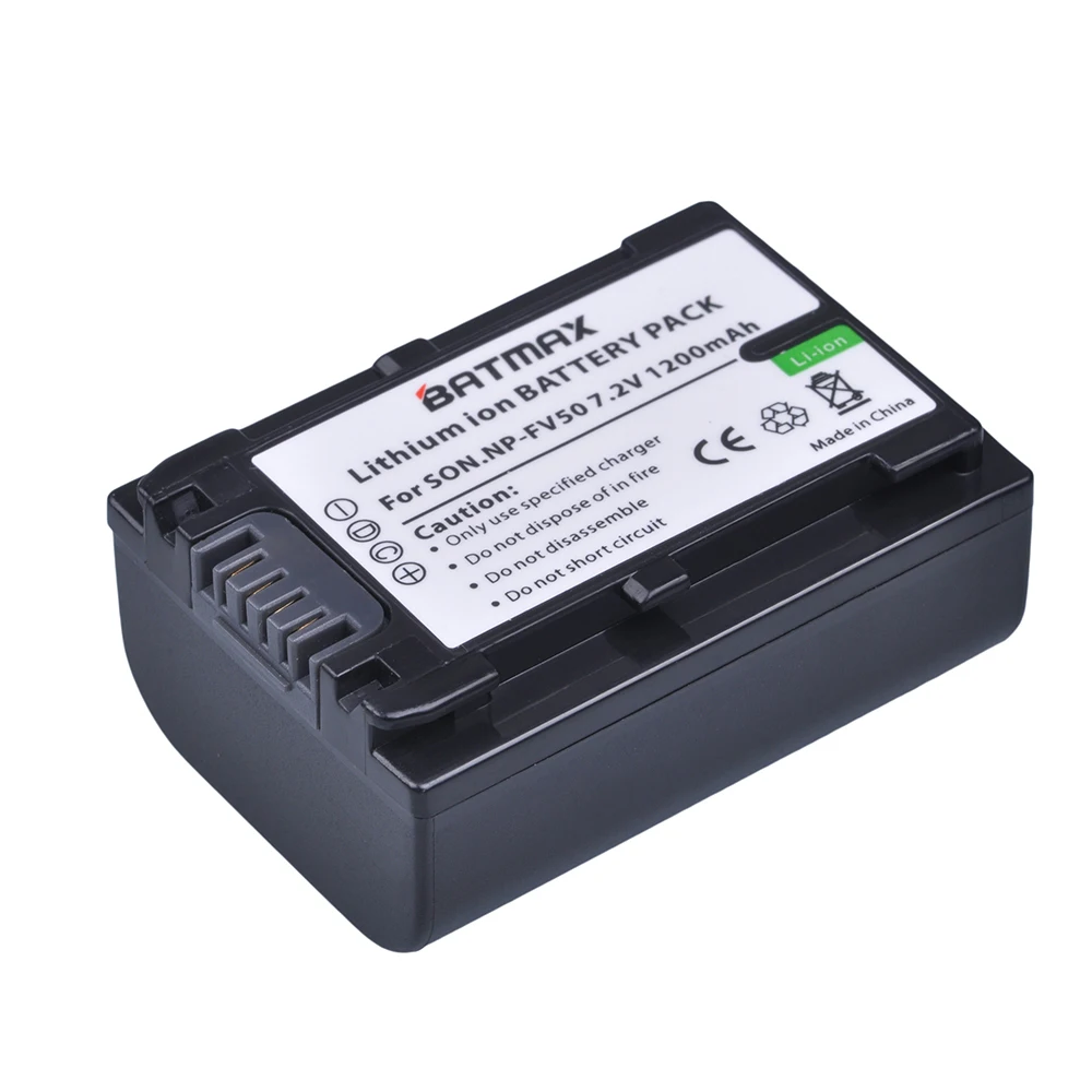 Batmax 1PC NP-FV50 NP FV50 Camera Battery for SONY HDR CX390 290E PJ510 820E 790E 660E XR260 CX700E PJ50E 30E SR68 CX180E VG10E