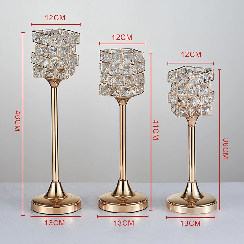 20pcslot Wholesale Glass  crystal candlestick candelabra for table decorations wedding centerpieces senyu0451