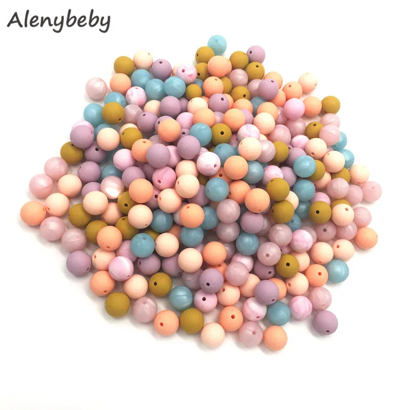 

Silicone Round Beads 9mm Eco-friendly Sensory Baby Teething Necklace Food Grade Mom Nursing DIY Jewelry Baby Teethers