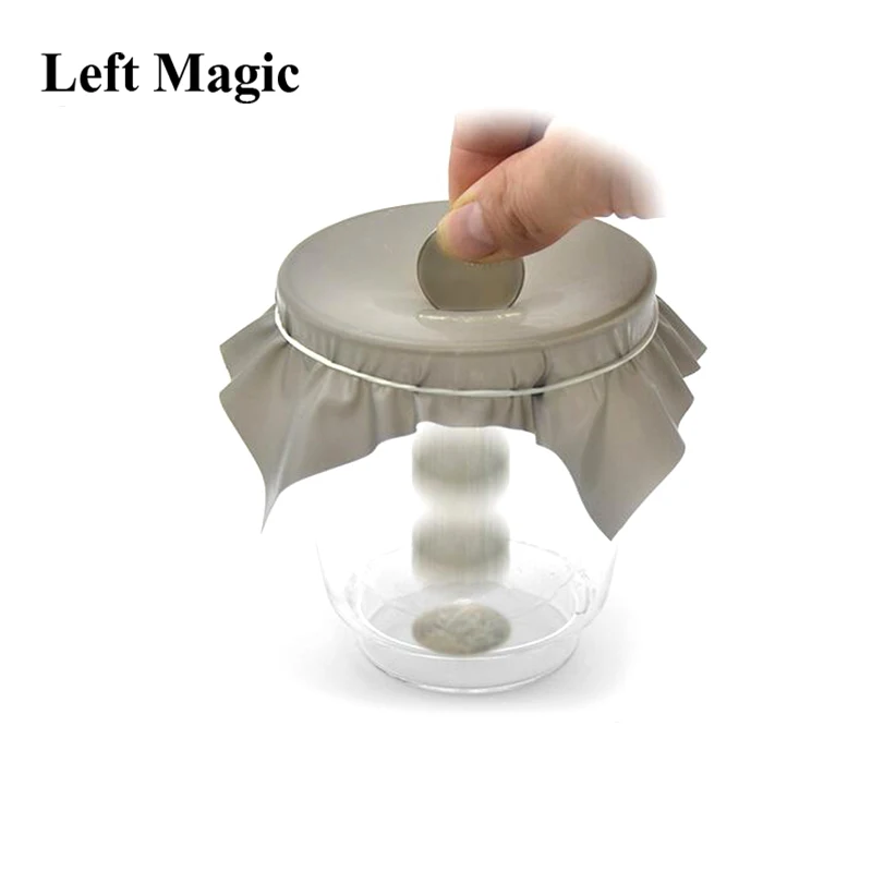 1pcs Pena Coin penetration Dish coin thru rubber sheet into cup Black Hole magic trick mentalism props illusion magia  E3090