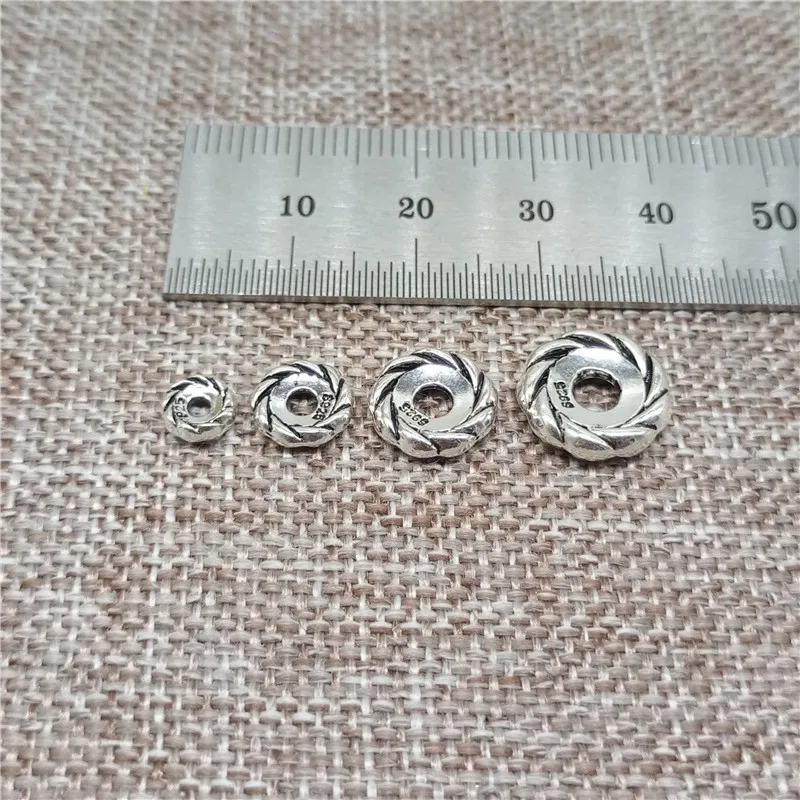 925 Sterling Silver Spacer Beads 6mm 8mm 10mm 12mm for Bracelet Necklace