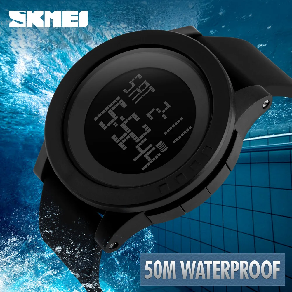 SKMEI-relojes deportivos para hombre y mujer, pulsera Digital LED, resistente al agua, informal, a la moda, para estudiantes