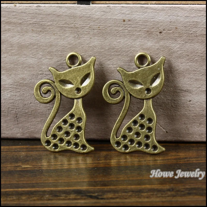 

Wholesale 45 pcs Vintage Charms Cat Pendant Antique bronze Fit Bracelets Necklace DIY Metal Jewelry Making