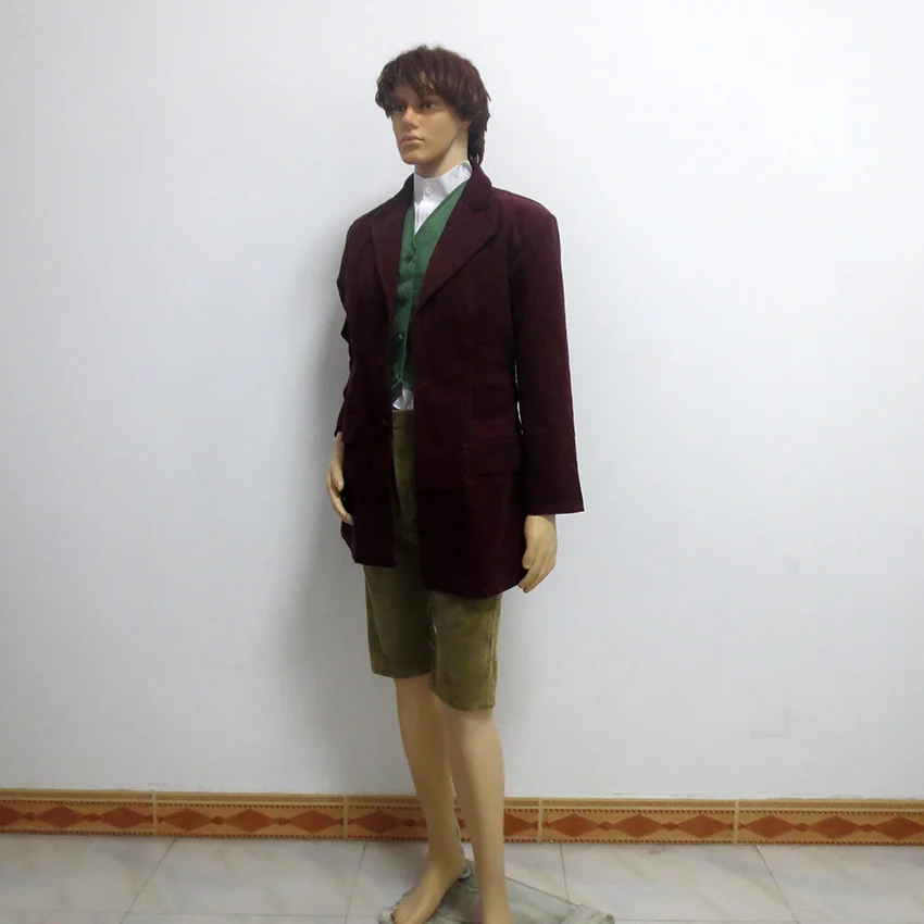 Bilbo Baggins Christmas Party Halloween Uniform Outfit Cosplay Costume Customize Any Size