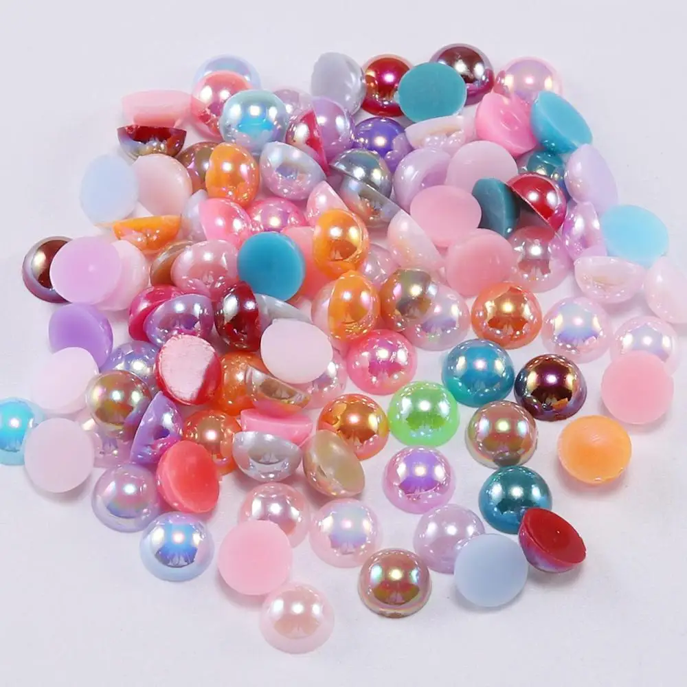 2 3 4 5 6 8 10 12 14 mm Cabochon Half Round Bead Pearl Craft ABS Imitation Pearl Half Round Resin Beads Supplies For DIY Jewelry