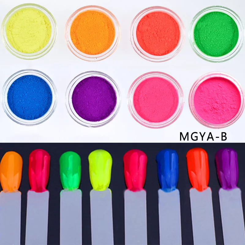 

8 Boxes Neon Pigment Color ~ Glitter ~ Soap Making Neon colors fluorescent phosphor pigment powder for nail polish