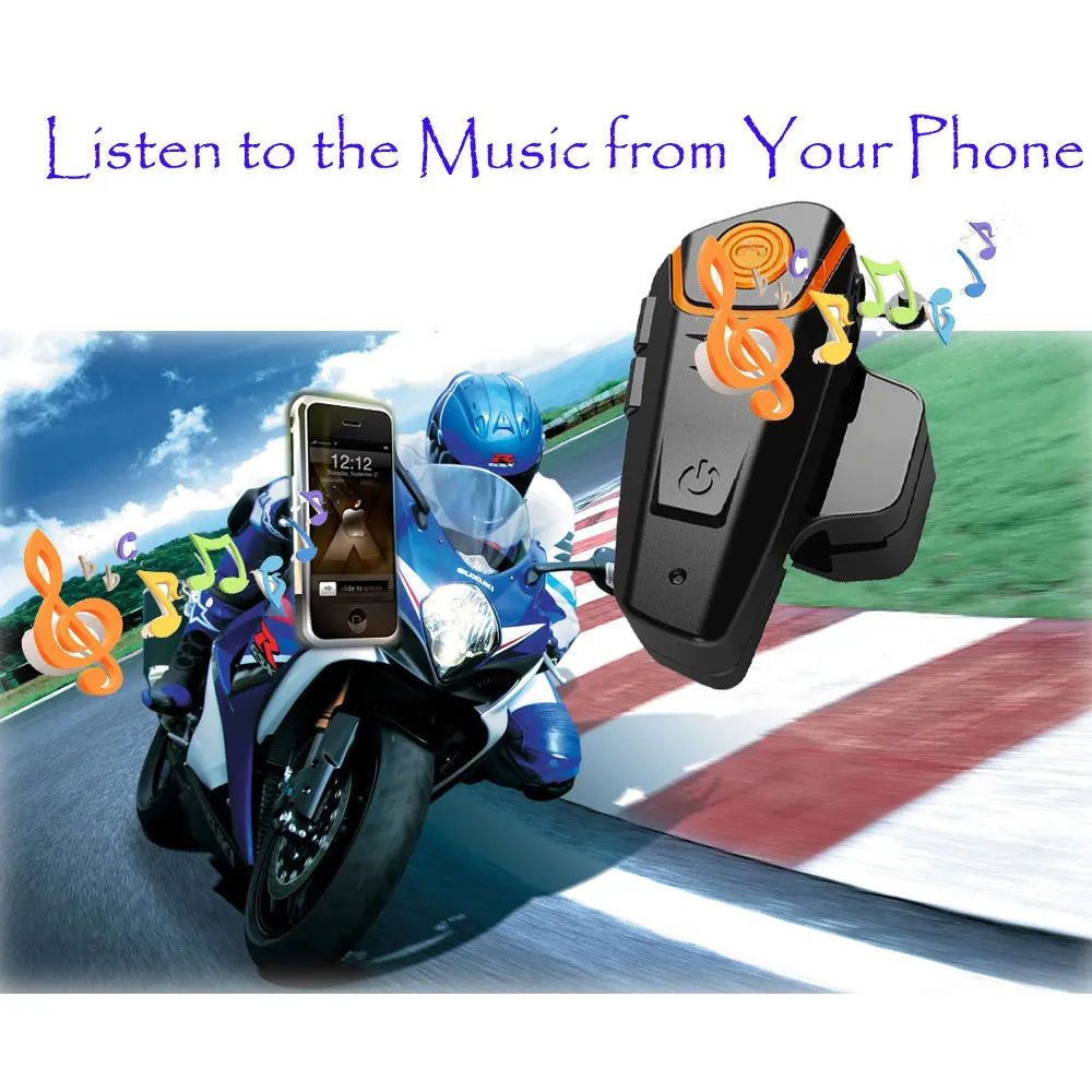 BT-S2 1000m 30M IPX7 Waterproof Moto Helmet Bluetooth Wireless Headset Motorcycle bluetooth intercom for motorcycle