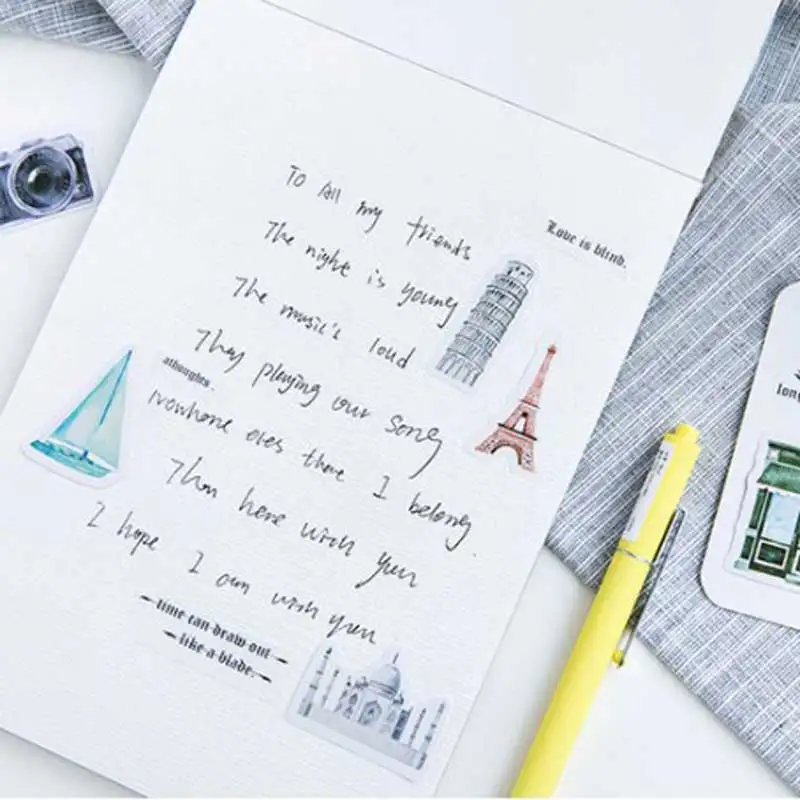 46 Pcs/box Traveling Alone Stickers Kawaii Decoration Diary Album Adhesive Paper Sticker Planner Scrapbooking Sticker Stationery