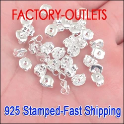 Big Promotion Fast shipping 3X5MM 200PCS 925 Sterling Silver Fashion Jewelry Stud Earrings Findings Stud Pin Jewelry Settings