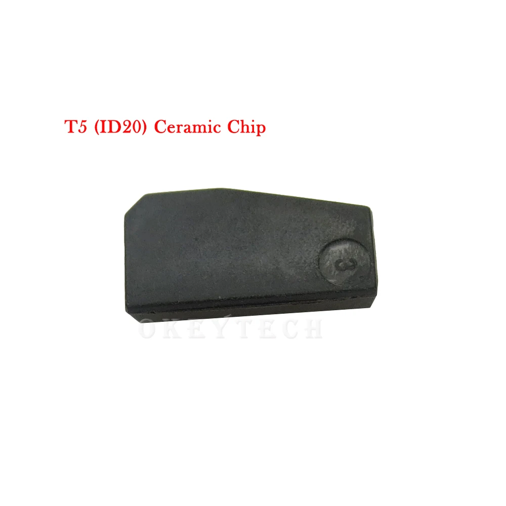 OkeyTech 1 Piece T5 Car Key Chip Transponder Carbon Blank Ceramic ID20 For Fiat Benz Honda Copy to ID 11 12 13 33 Chip