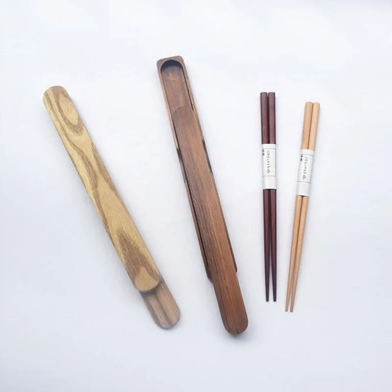 30set Solid Wood Craft Handmade Asian Japanese Sushi Chopsticks Set Wooden Reusable Tableware With Gift Box ZA5488