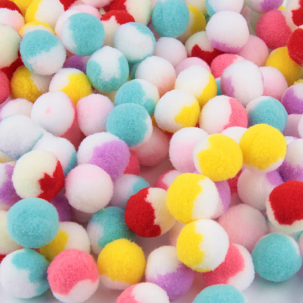 Pompom 20mm Mix Color Fur Plush Ball Pom Poms For Craft DIY Soft Jewelry Home Decoration Garment Sewing On Cloth Accessories 20g