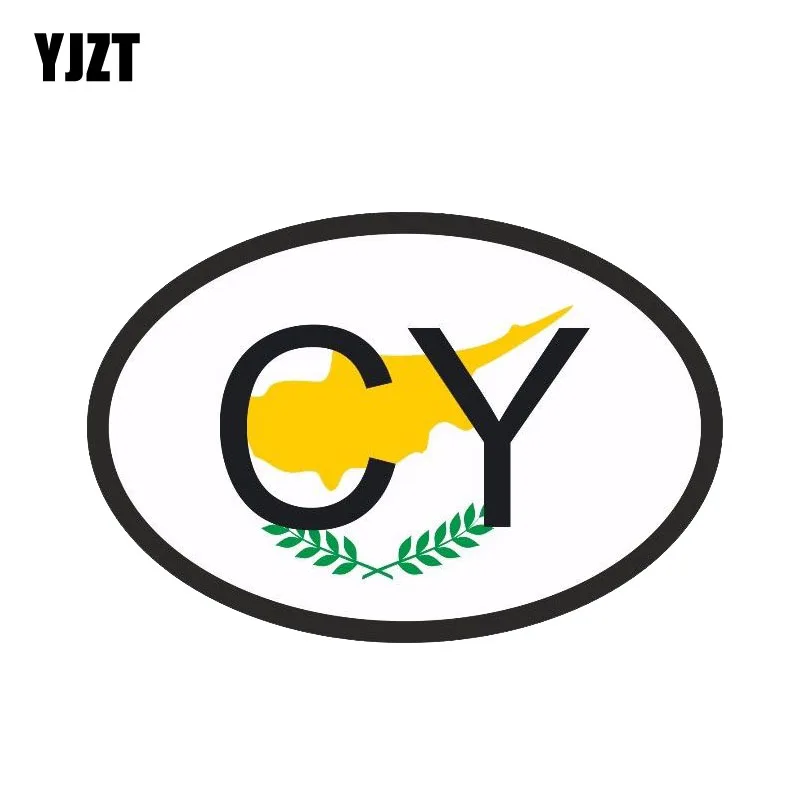 YJZT 13CM*8.8CM Personality Accessories Cyprus CY Small Country Code Car Sticker Decal PVC 6-0341