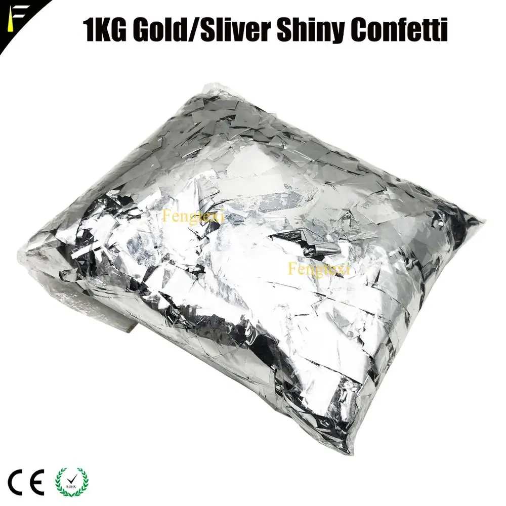 Shiny PVC Confetti Metallic White Sliver/Gold Color Rectangular Shape Paper Fast Filling of the Confetti Shooter Machine