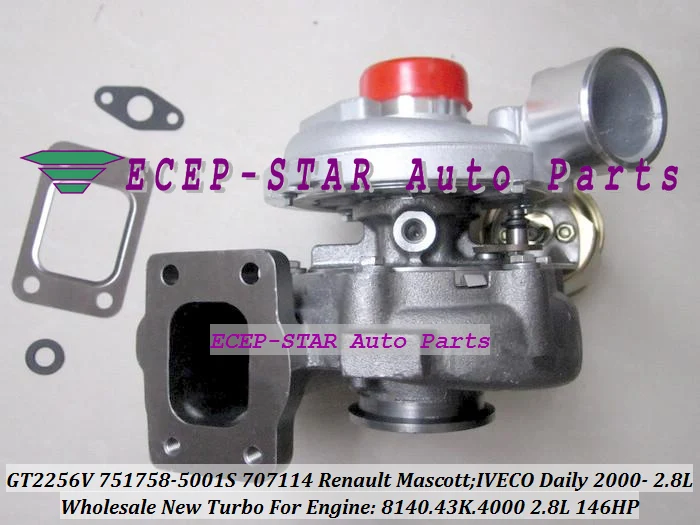 Free Ship GT2256V 751758 751758-5001S 707114 707114-0001 500379251 Turbo For IVECO Daily For Renaul Mascott  8140.43K.4000 2.8L