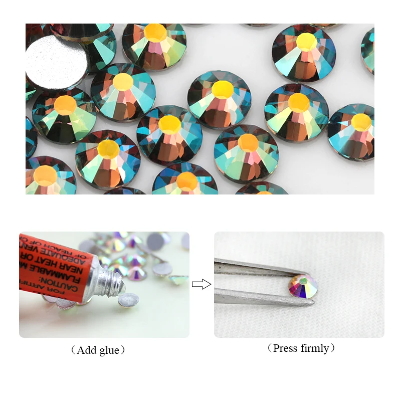 Ghost Shiny SS4-SS30 Glass Rhinestone Flatback DIY Nail decoration Gem Beads Not Hot-fix Use Glue Wedding Deco