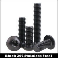 M3 M4 M5 5mm 6mm 8mm 10mm 12mm to 30mm Black 304 Stainless Steel SS DIN7380 Bolt Hex Hexagon Socket Pan Round Button Head Screw