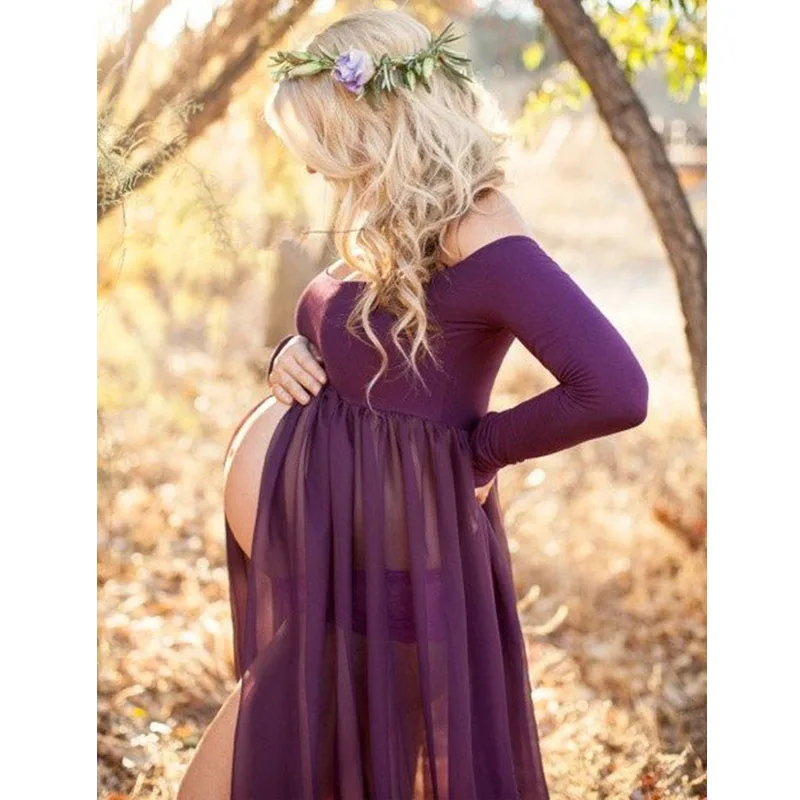 Maternity Dresses For Photo Shoots Chiffon Pregnancy Dress Photography Props Maxi Gown Dresses For Pregnant Women Clothes 2021