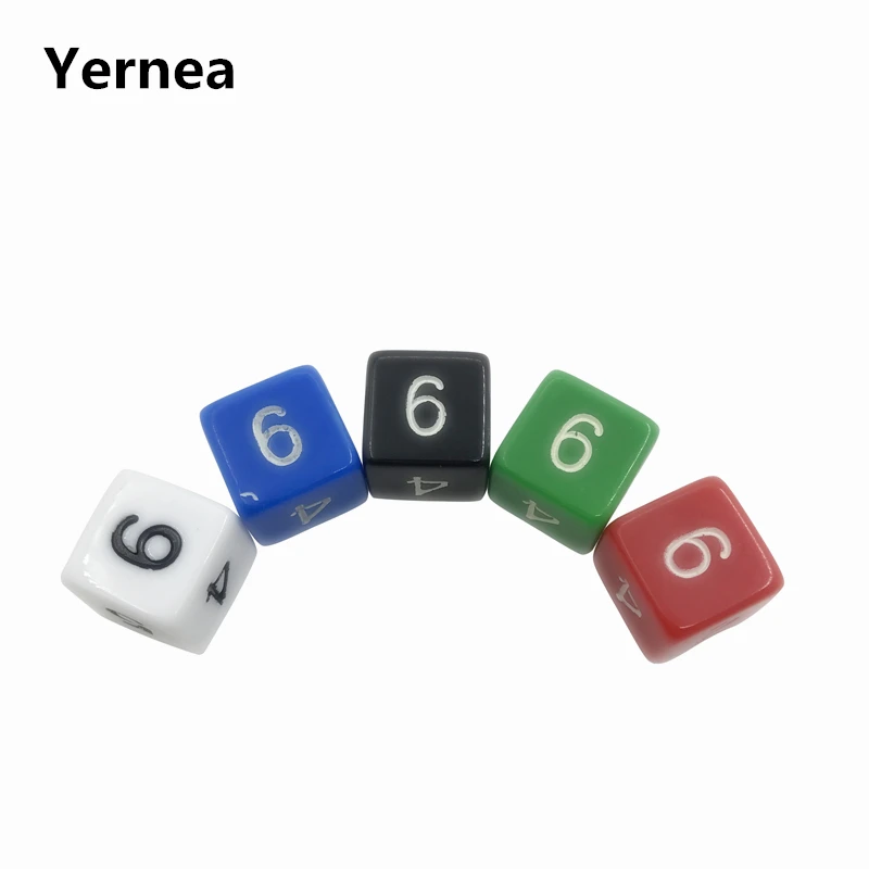 5Pcs/Lot 16mm Digital Dice High Quality Acrylic Square Corner Multicolor  Dice Games Dice Wholesale Yernea