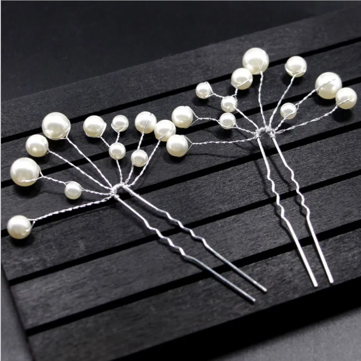 Women Fashion Wedding Hair Accessories Simulated Pearl Haedbands for Bride Crystal Crown Floral Elegant Hair Ornaments Hairpin