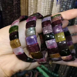 natural tourmaline stone beads bracelet natural energy stone bangle gemstone jewelry for woman for gift wholesale !
