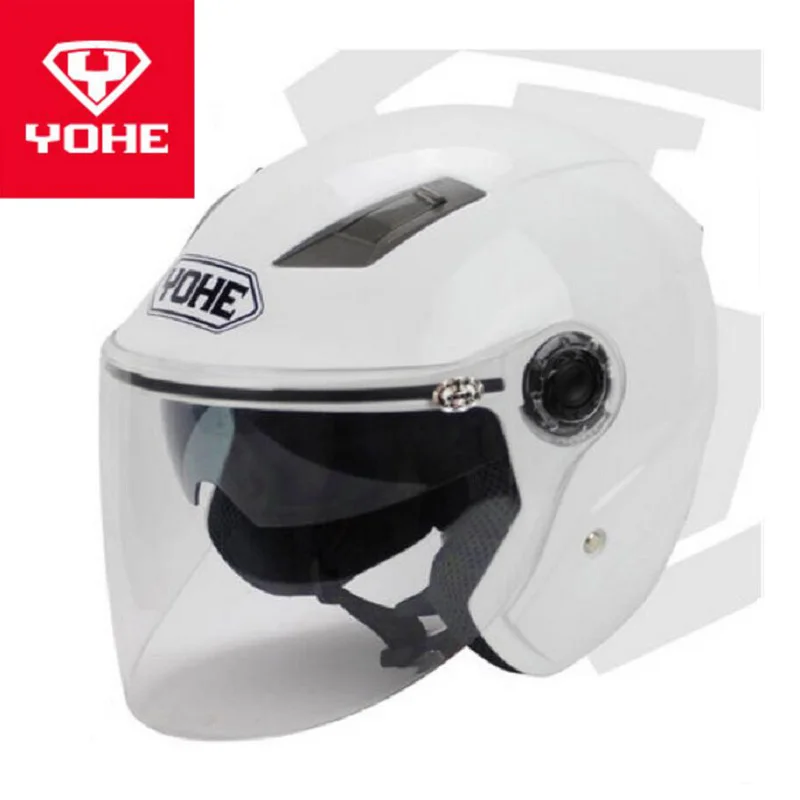 Summer New YOHE Double lens Motorcyce Helmet YH837A Half Face Motorbike Helmets Casco made of ABS PC Visor Lens size M L XL XXL