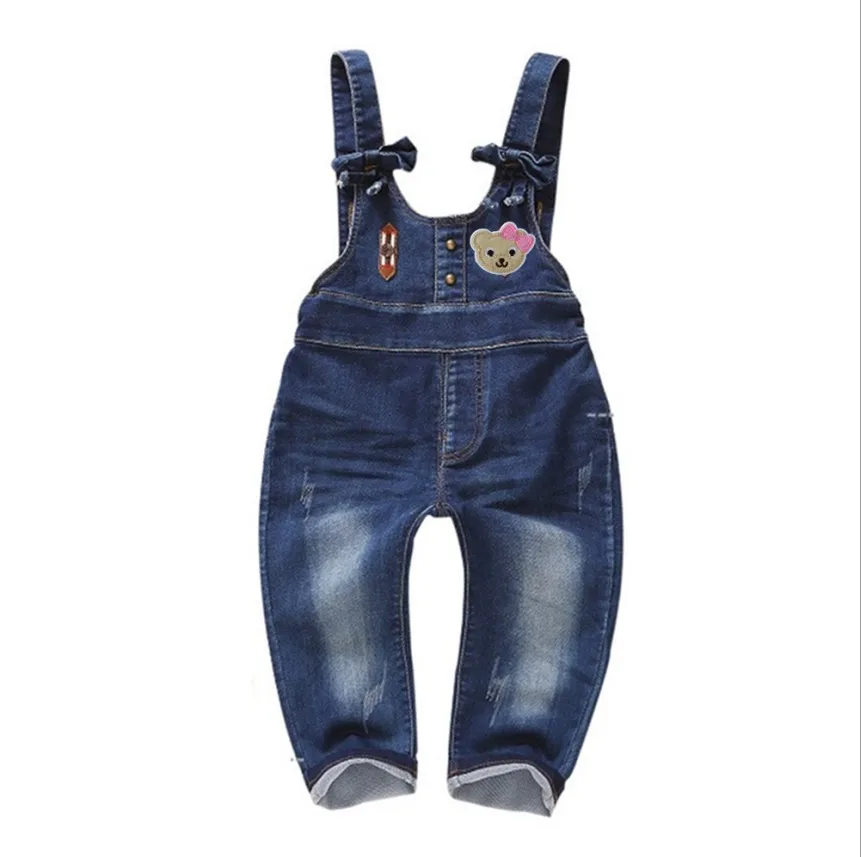 Spring Baby Rompers Boys Girls Jean Overalls Kids Clothes Denim Cowboy Babe Pants Bib Jeans Children's Clothing 1-5Y