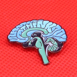 Anatomical brain pin human organs brooch medical jewelry neurology pins for doctor nurse gifts body parts badge think collar pin